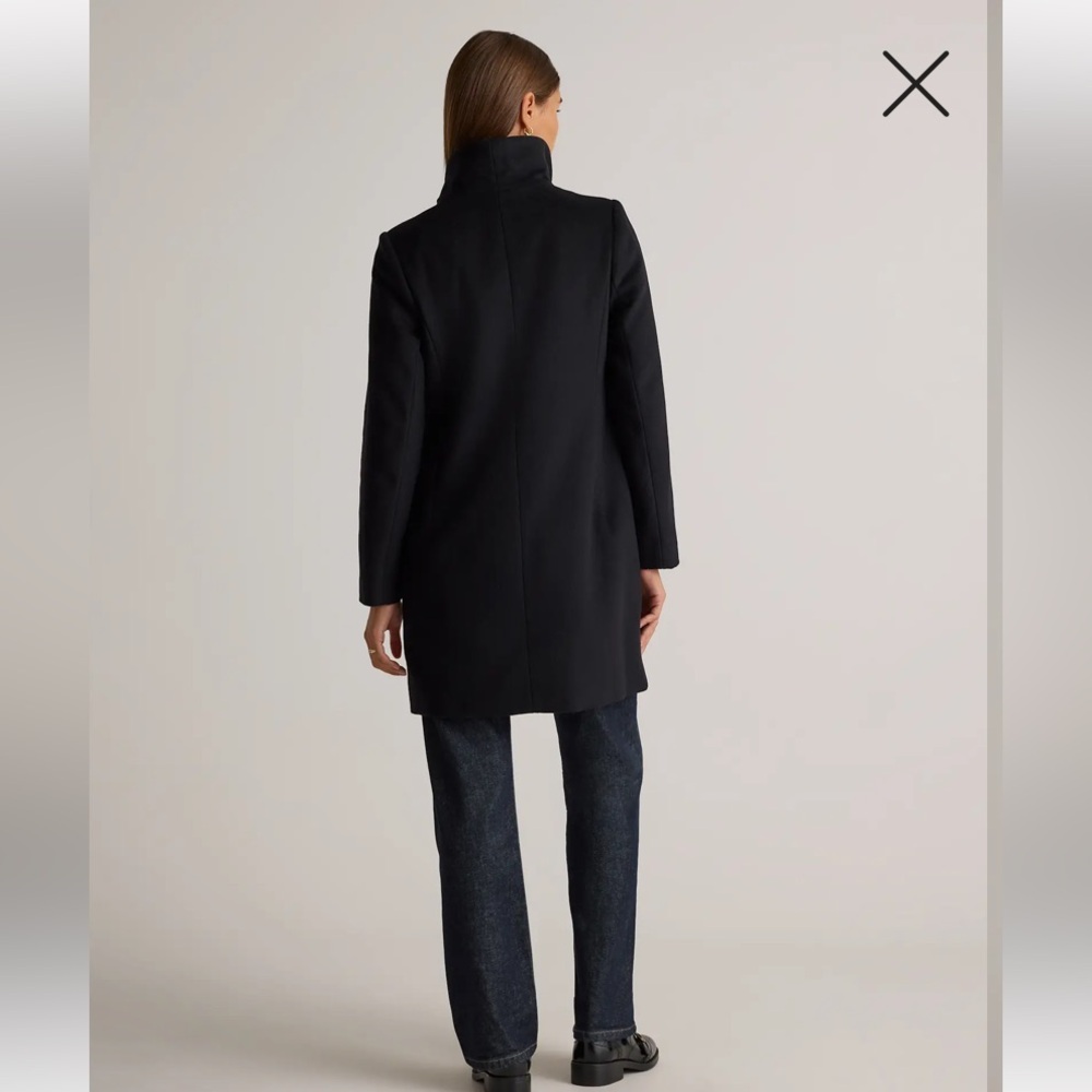 Quince Black Wool Cocoon Coat - Picture 2 of 10